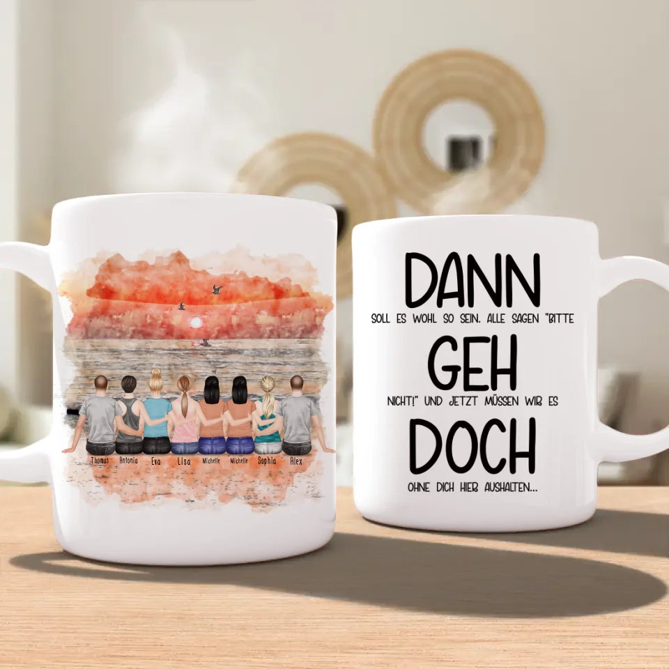 Personalisierte Tasse Kollegen (6 Frauen + 2 Männer) - Abschiedsgeschenk