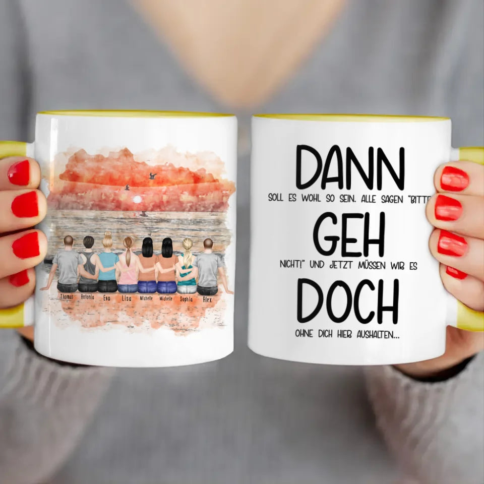 Personalisierte Tasse Kollegen (6 Frauen + 2 Männer) - Abschiedsgeschenk