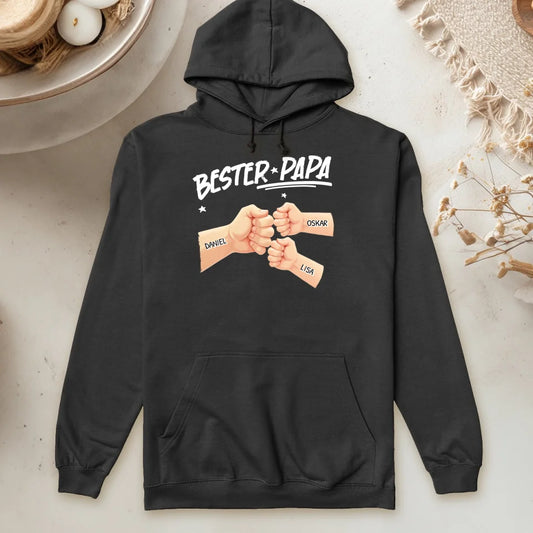 Personalisierter Hoodie - Bester Papa Faustcheck/Fist Bump