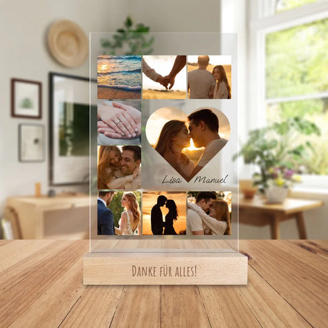 Personalisierte Acrylglasplatte - Paar Fotocollage