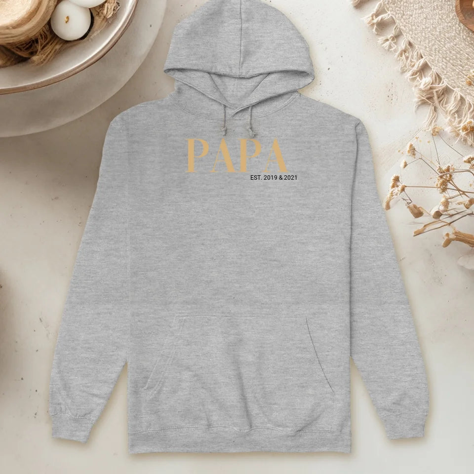 Personalisierter Hoodie - Papa Schriftzug mit Kindernamen