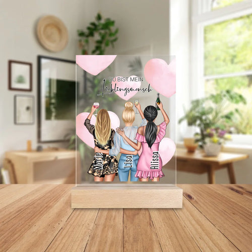 Personalisierte Acrylglasplatte - Beste Freundinnen (3 Freundinnen) - Best Friends