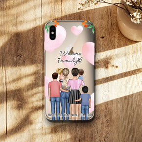 Personalisierte Handyhülle - Familie (lesbisch/gleichgeschlechtlich) + 1-4 Kinder