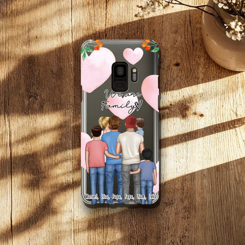 Personalisierte Handyhülle - Familie (schwul/gleichgeschlechtlich) + 1-4 Kinder - Samsung
