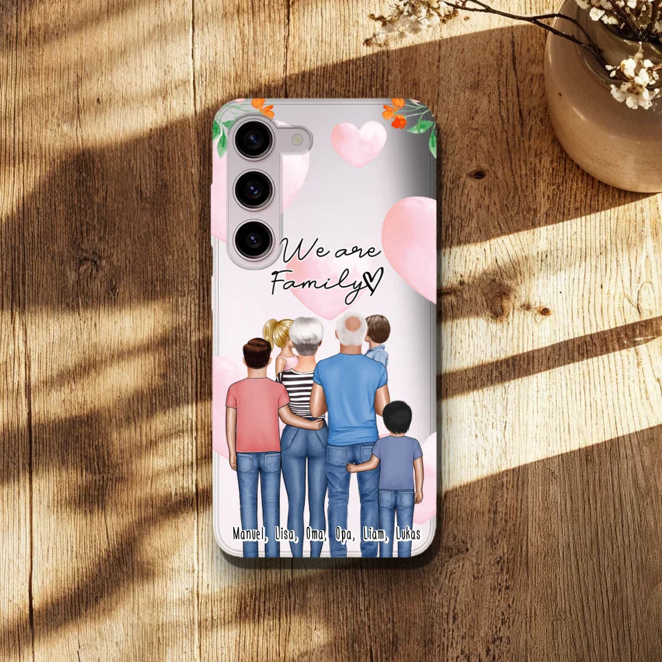 Personalisierte Handyhülle - Oma + Opa (Großeltern) + 1-4 Enkelkinder - Samsung
