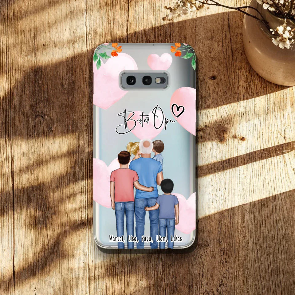 Personalisierte Handyhülle - Opa + 1-4 Enkelkinder - Samsung