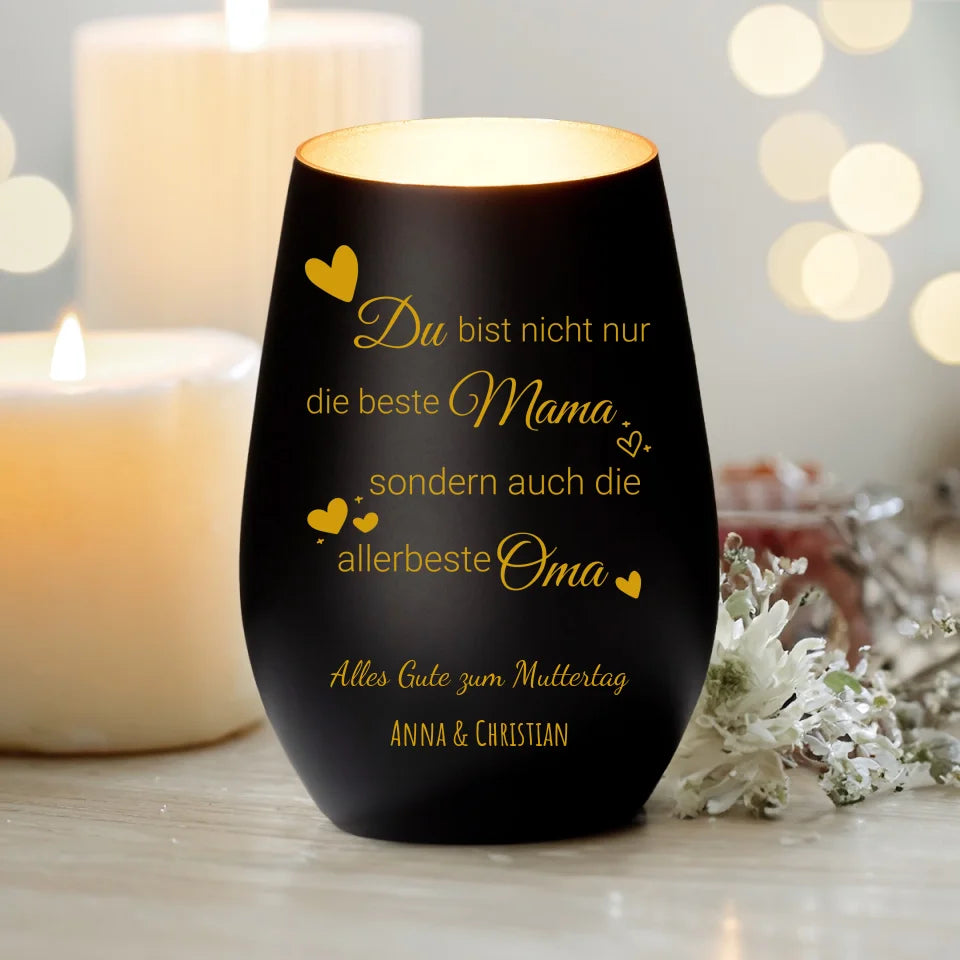 Personalisiertes Windlicht - Du bist nicht nur die beste Mama sondern auch die allerbeste Oma