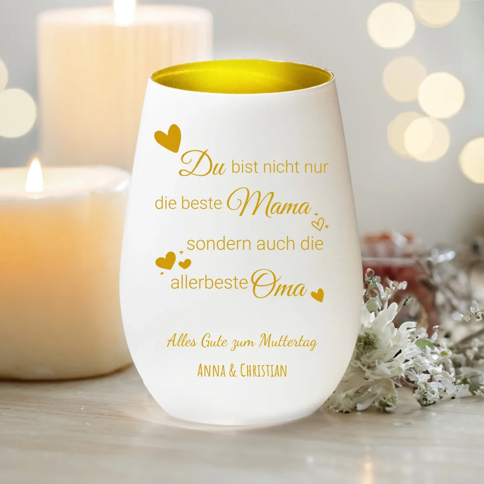 Personalisiertes Windlicht - Du bist nicht nur die beste Mama sondern auch die allerbeste Oma