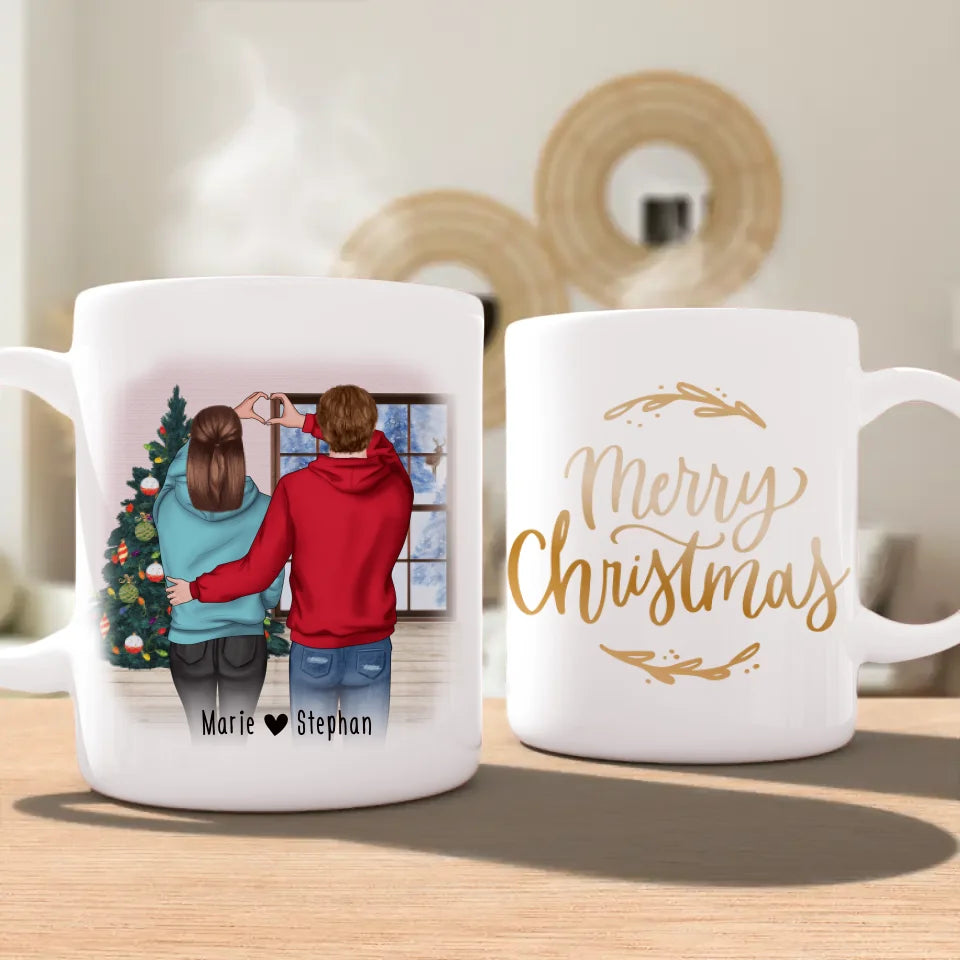 Personalisierte Tasse - Paar/Pärchen (stehend) - Weihnachtstasse