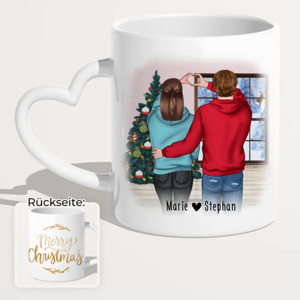 Personalisierte Tasse - Paar/Pärchen (stehend) - Weihnachtstasse