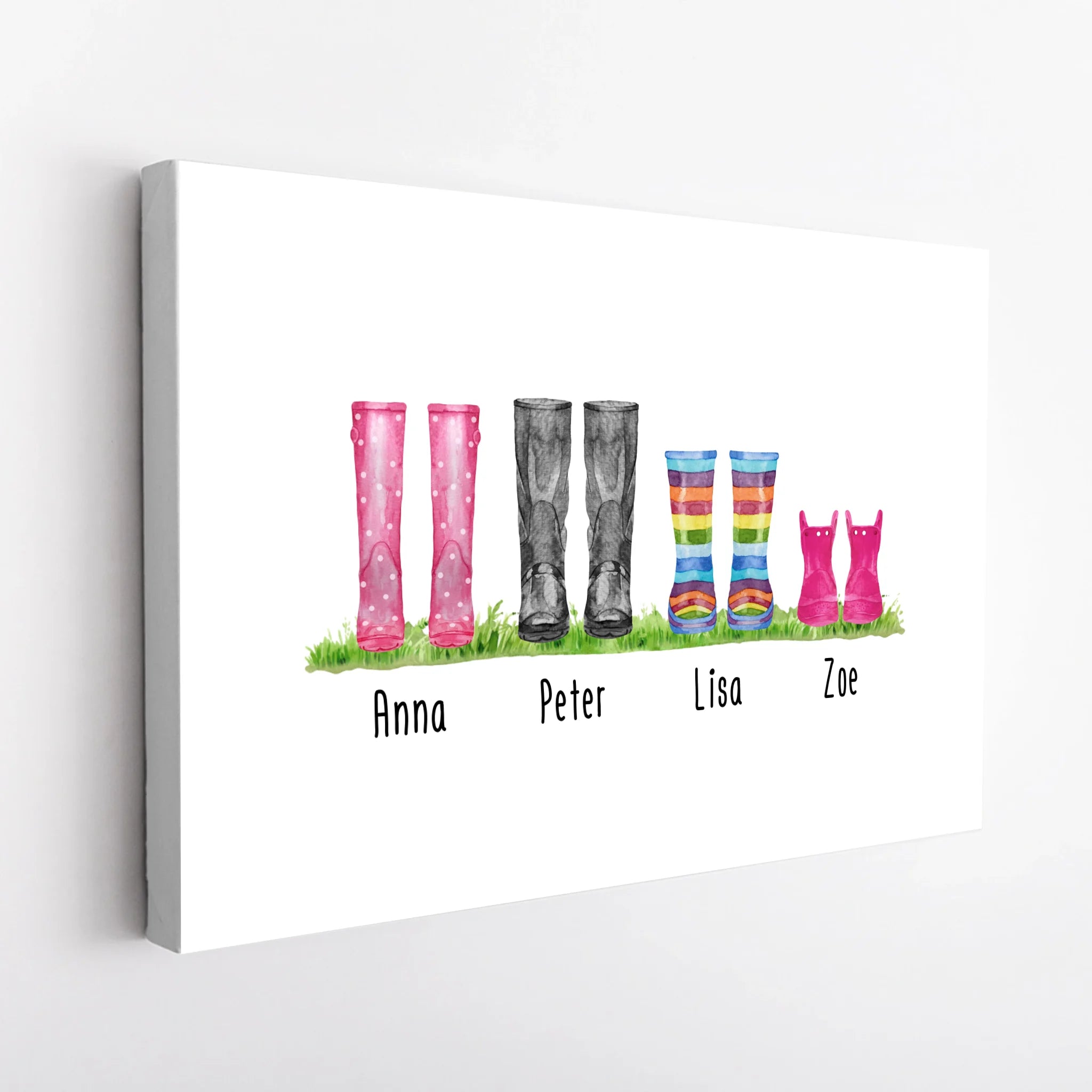 Personalisierte Gummistiefel Leinwand (2-8 Personen)