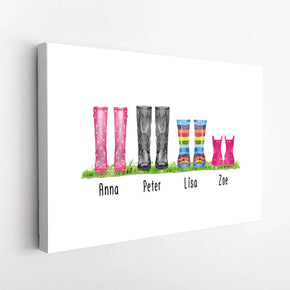 Personalisierte Gummistiefel Leinwand (2-8 Personen)