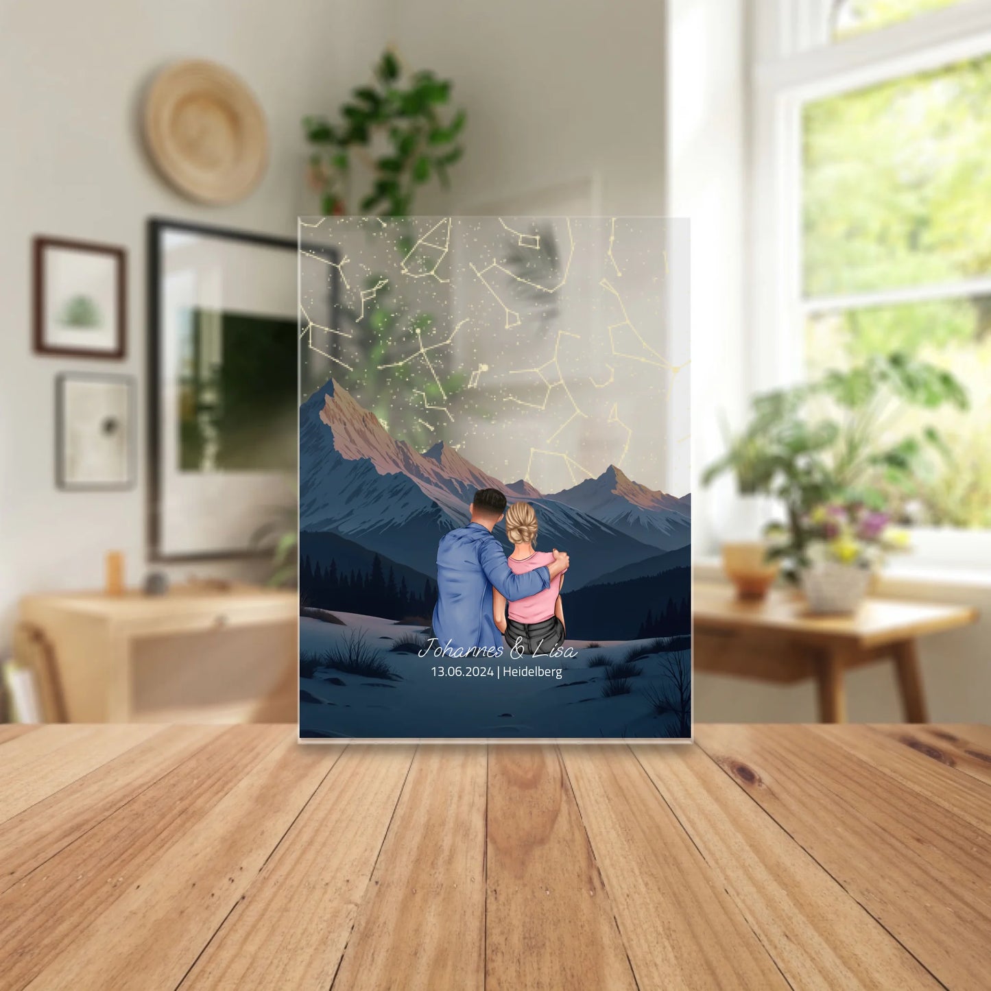 Personalisierte Acrylglasplatte - Unter diesem Himmel begann alles