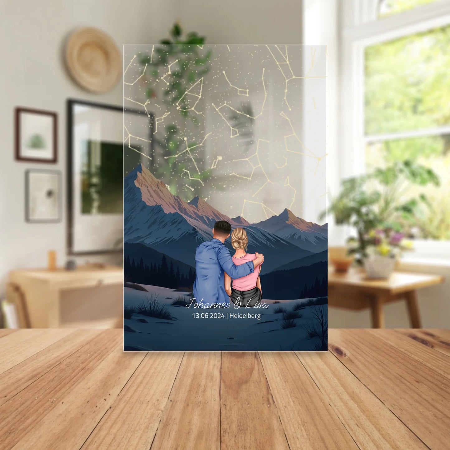 Personalisierte Acrylglasplatte - Unter diesem Himmel begann alles