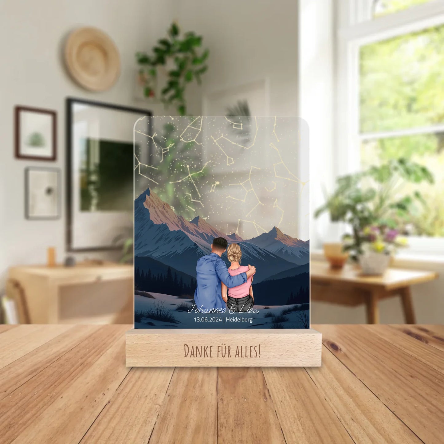 Personalisierte Acrylglasplatte - Unter diesem Himmel begann alles