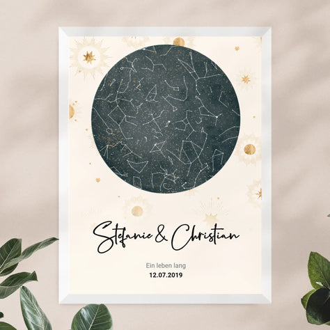 Personalisiertes Sternenhimmel Poster mit Name und Datum