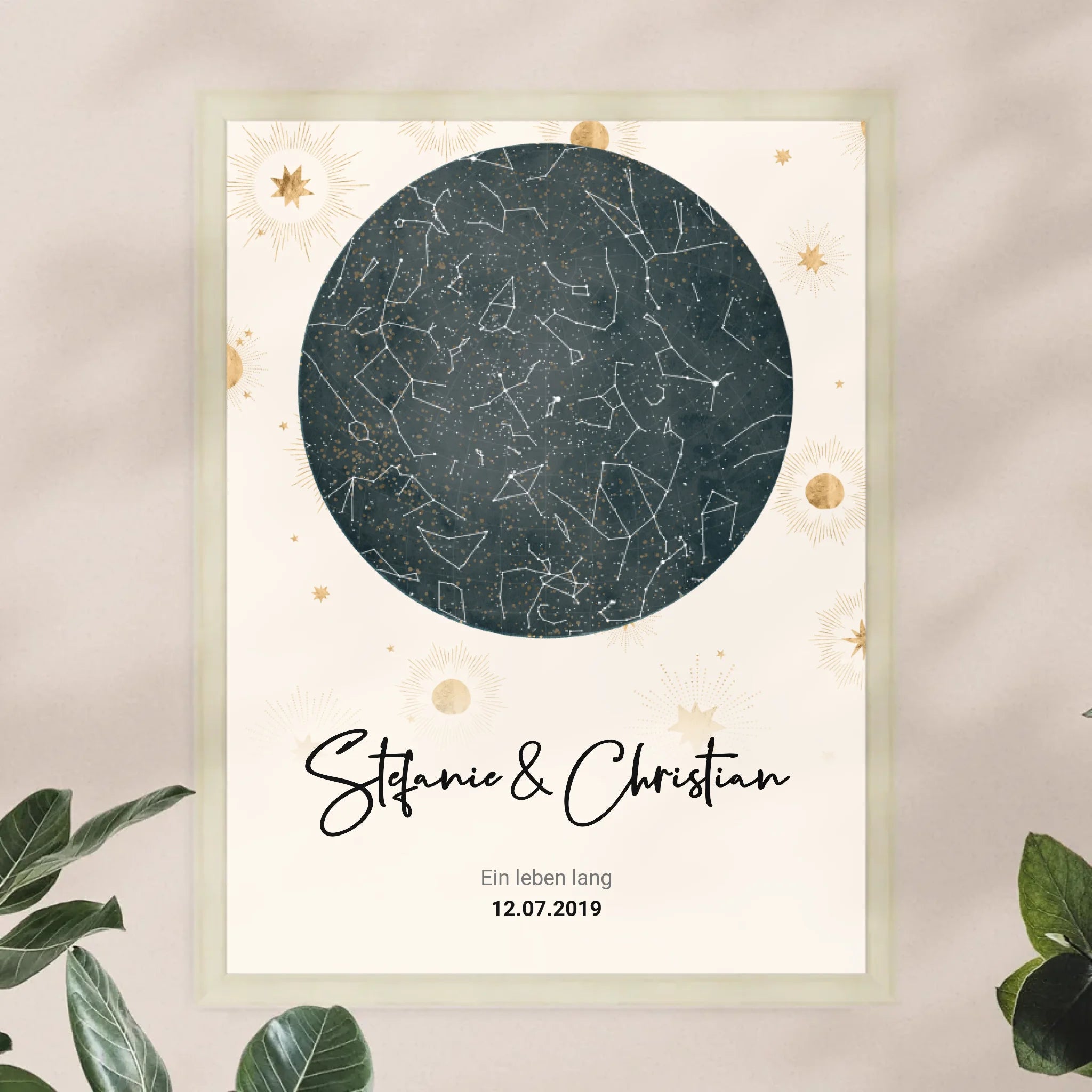 Personalisiertes Sternenhimmel Poster mit Name und Datum
