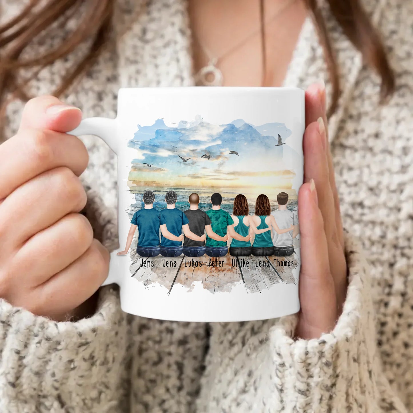 Personalisierte Tasse Kollegen (2 Frauen + 5 Männer) - Abschiedsgeschenk