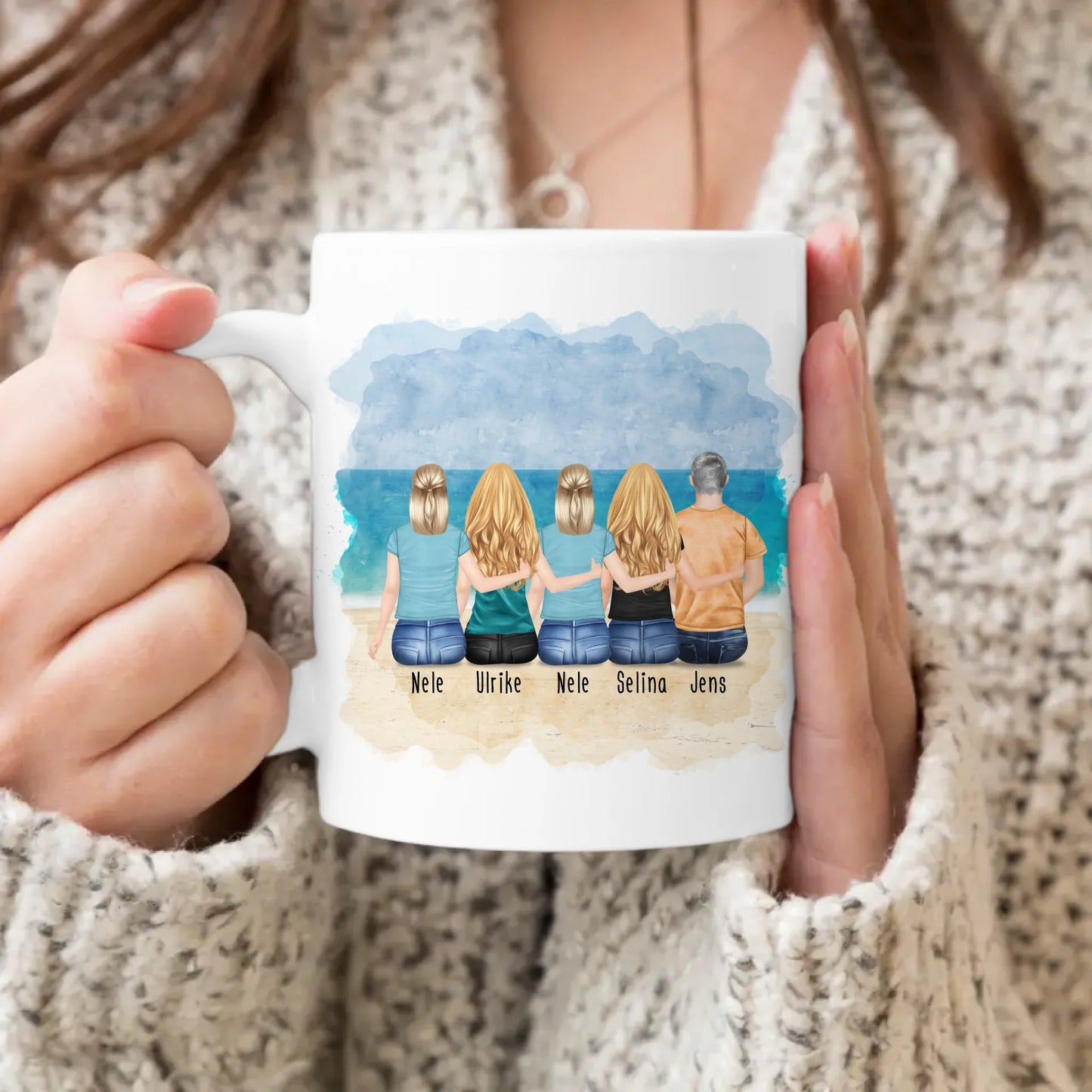 Personalisierte Tasse Kollegen (1 Mann + 4 Frauen) - Abschiedsgeschenk
