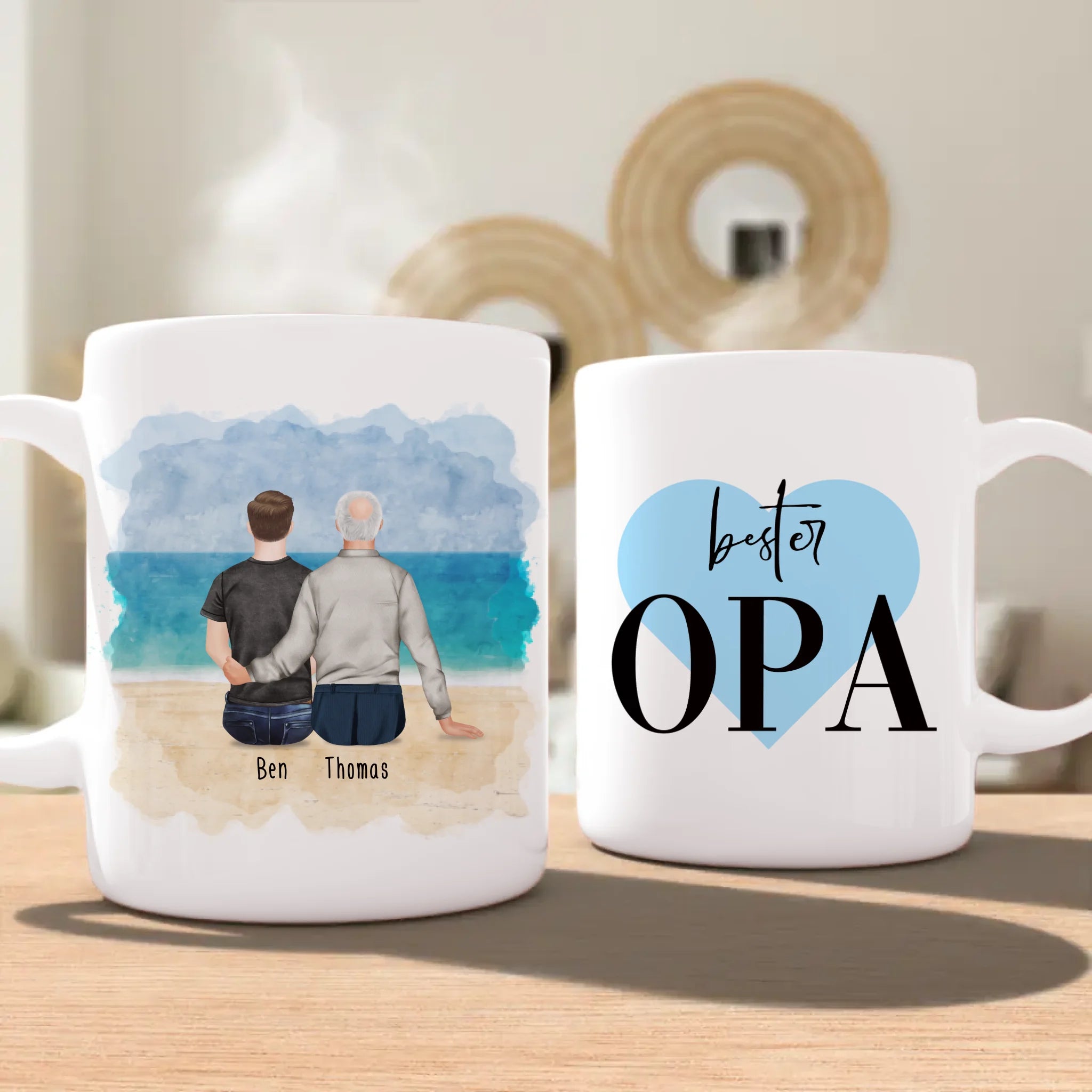 Personalisierte Tasse für Opa (1 Mann + 1 Opa)