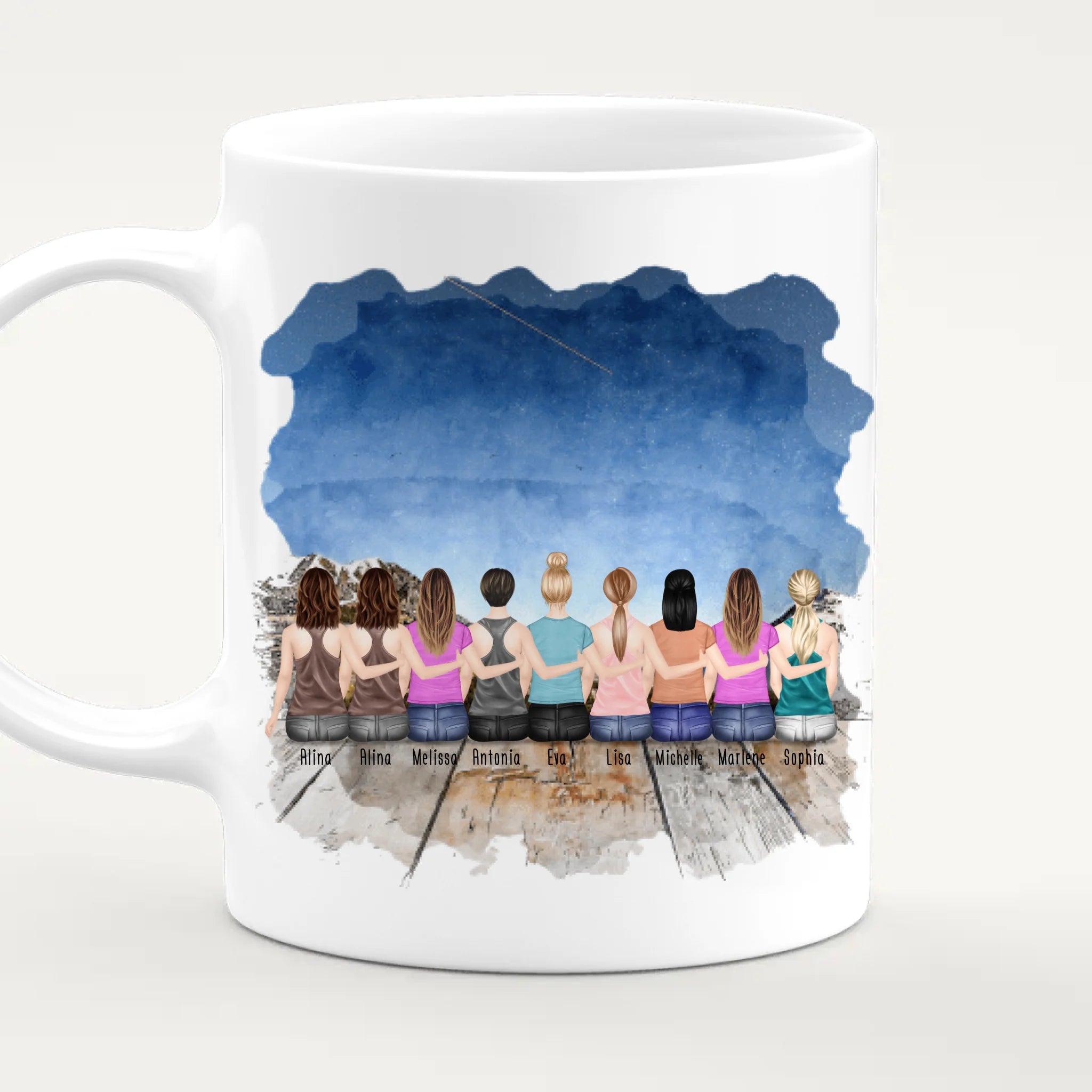 Personalisierte Tasse Kollegen (9 Frauen) - Abschiedsgeschenk