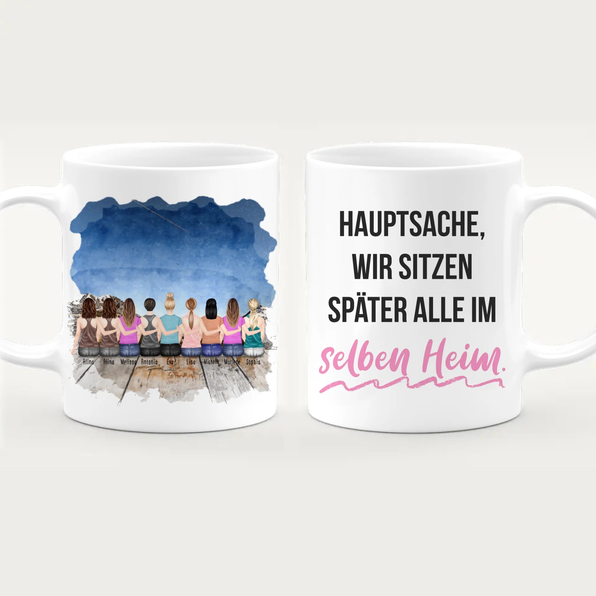 Personalisierte Tasse für Beste Freundinnen (9 Freundinnen)