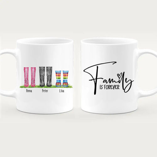 Personalisierte Gummistiefel Tasse (2-6 Personen)