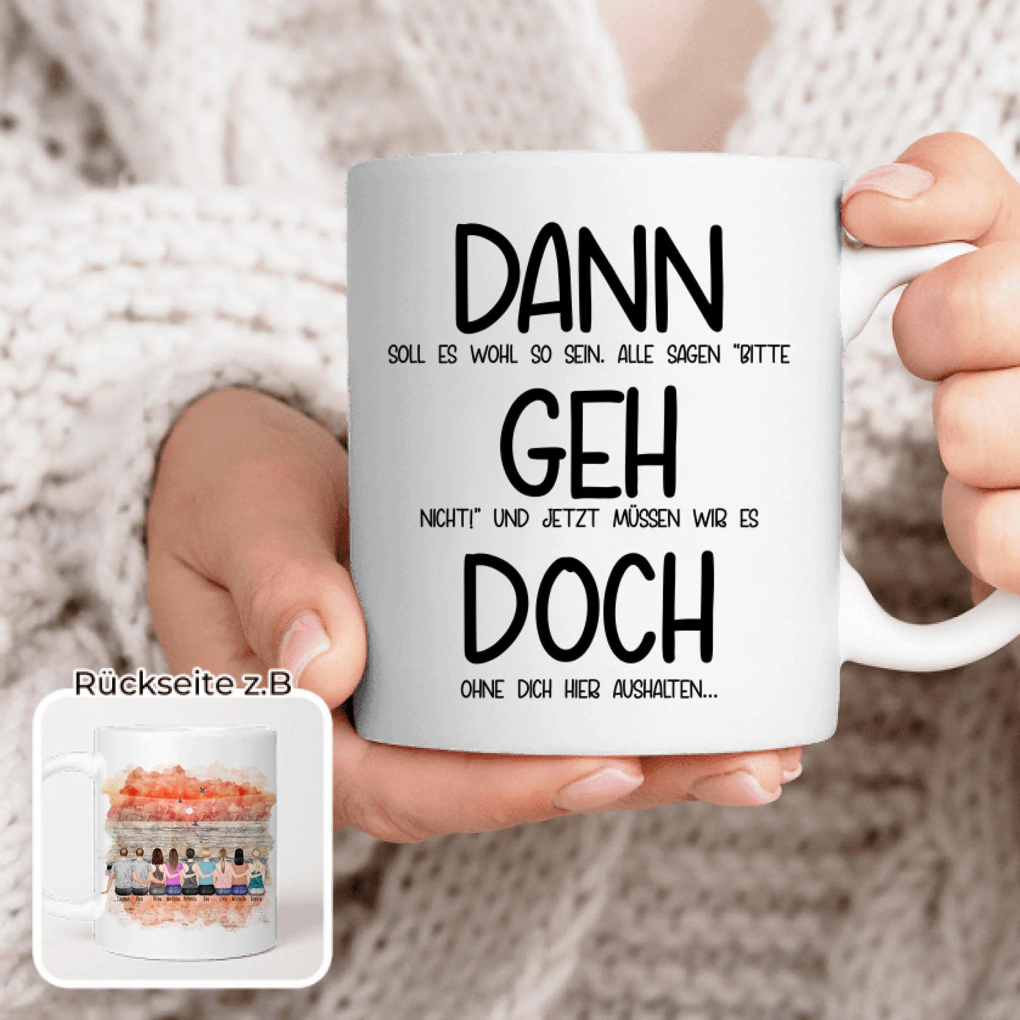 Personalisierte Tasse Kollegen (7 Frauen +  2 Männer) - Abschiedsgeschenk