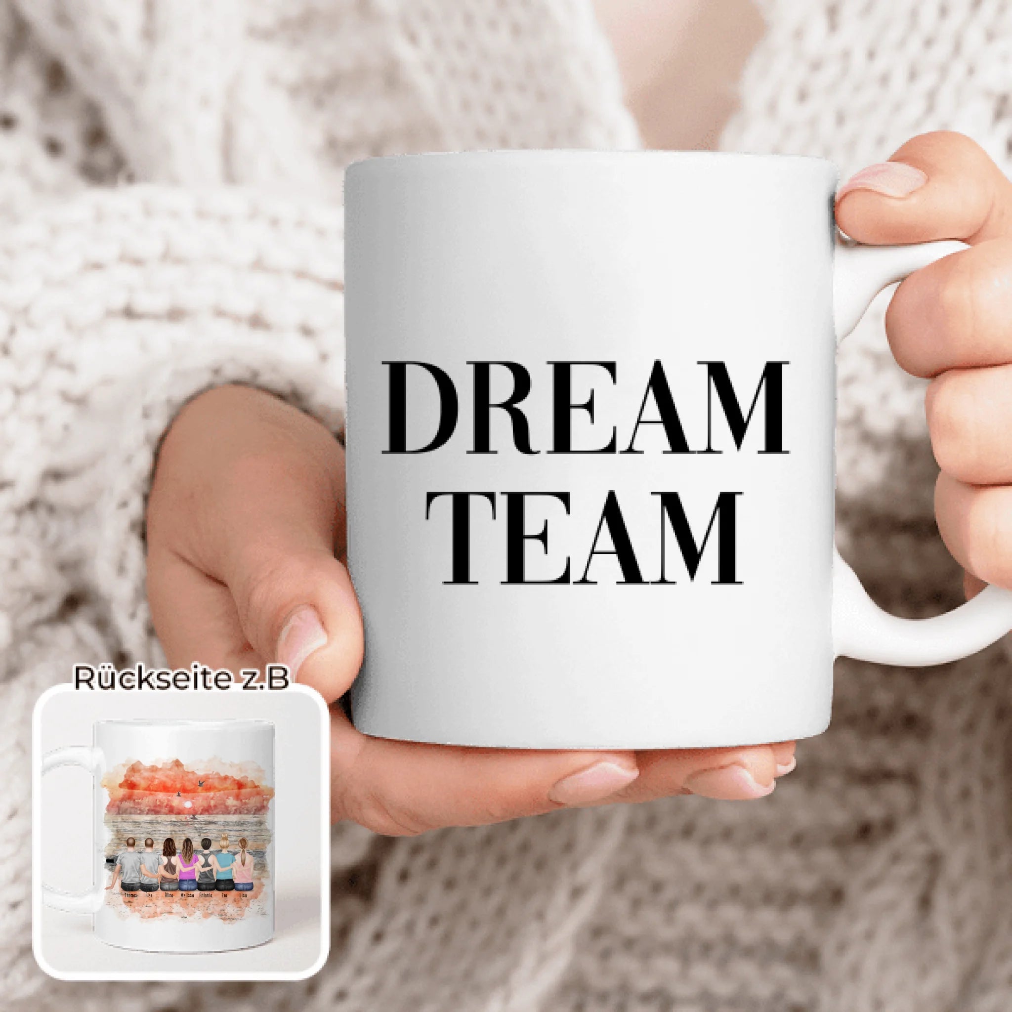 Personalisierte Tasse - Beste Freunde - 5 Frauen + 2 Männer