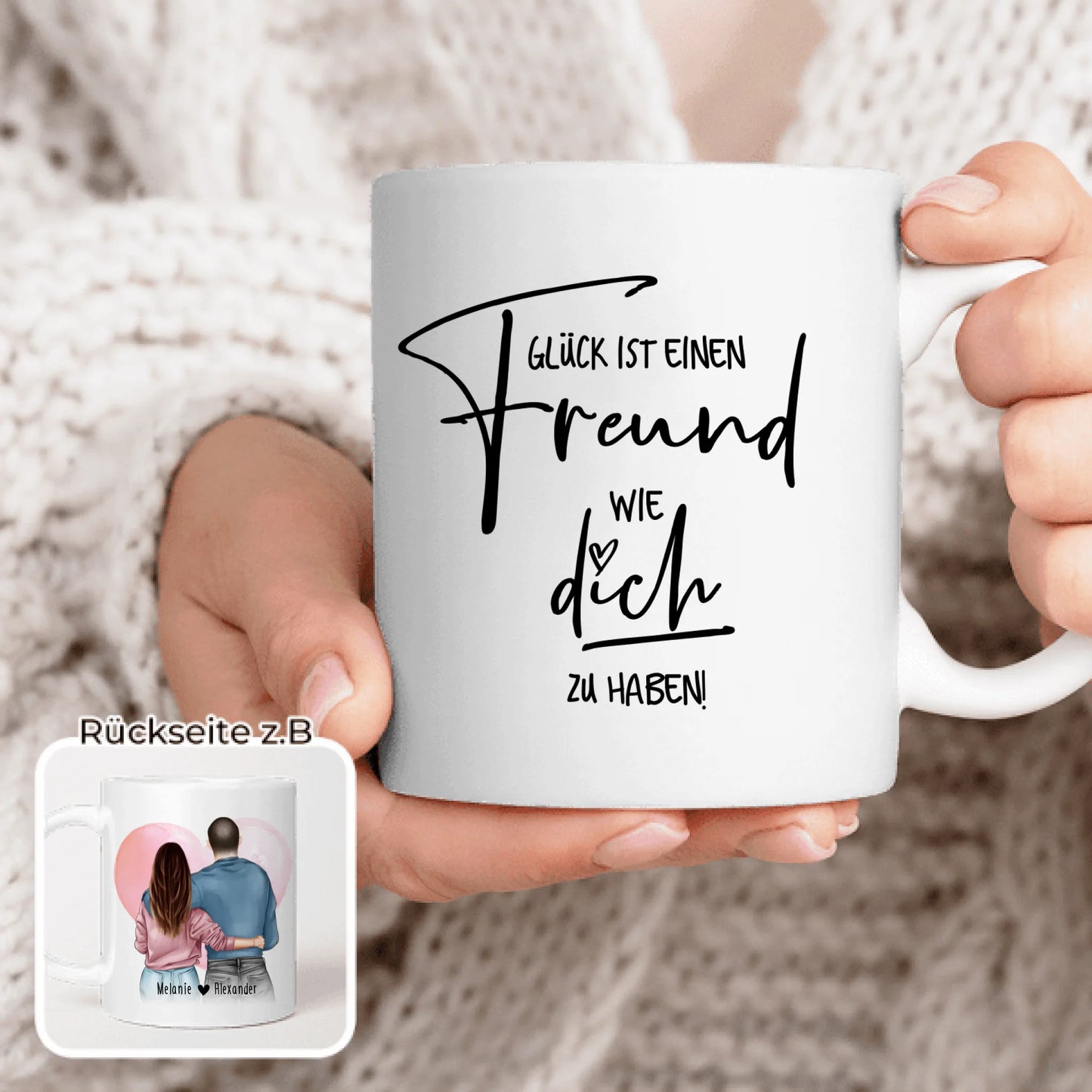 Personalisierte Tasse mit Paar (stehend) - Pärchen Tasse