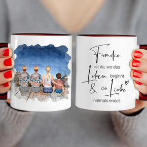 Personalisierte Tasse - 4 Generationen - Uroma, Oma, Mama, Kind