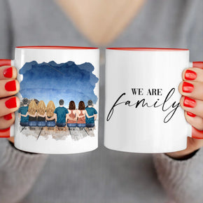 Personalisierte Tasse mit Familie (5 Frauen + 3 Männer)