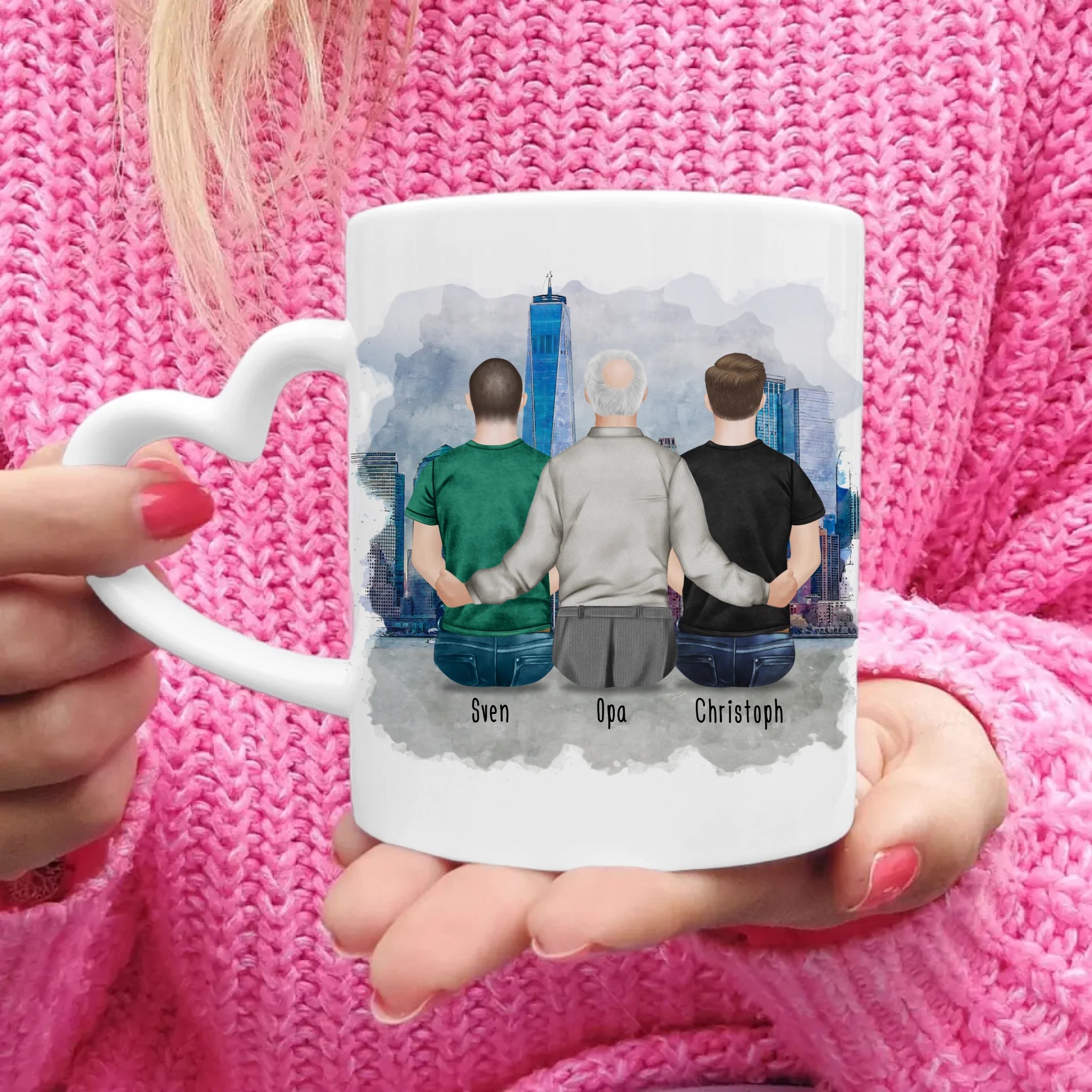 Personalisierte Tasse für Opa (2 Männer + 1 Opa)