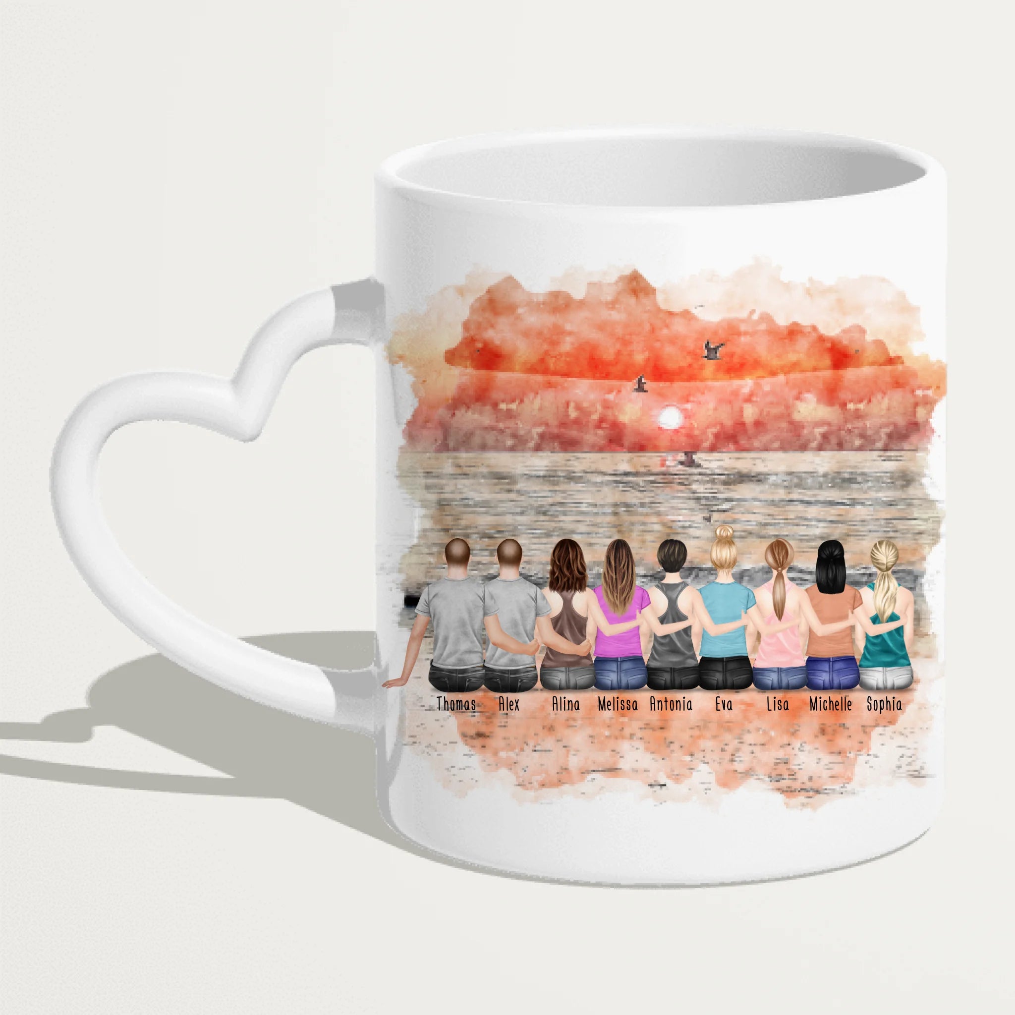 Personalisierte Tasse Kollegen (7 Frauen +  2 Männer) - Abschiedsgeschenk