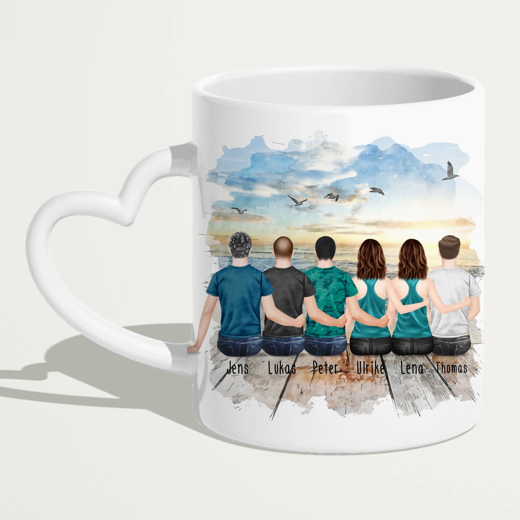 Personalisierte Tasse - Beste Freunde (2 Frauen + 4 Männer)