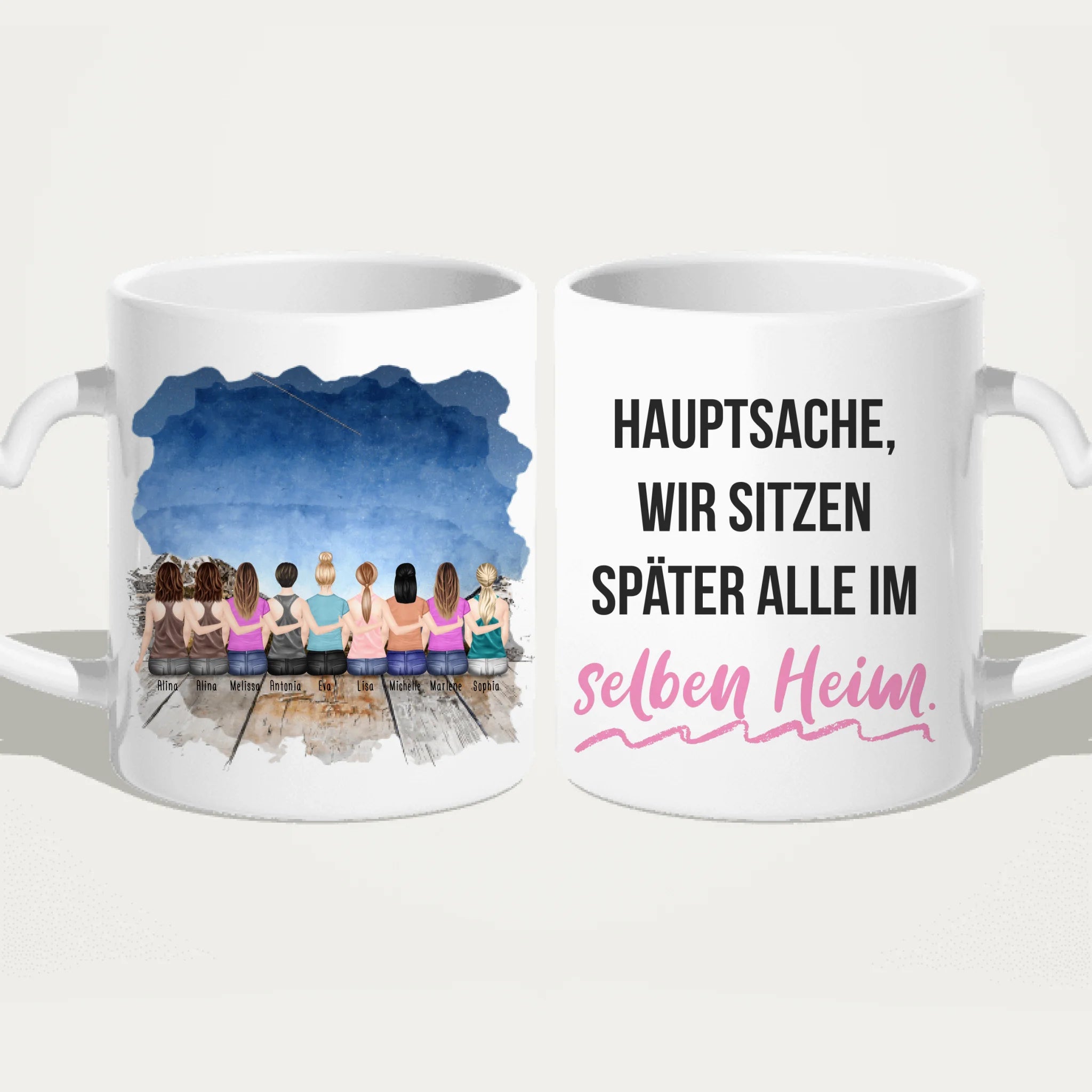 Personalisierte Tasse für Beste Freundinnen (9 Freundinnen)