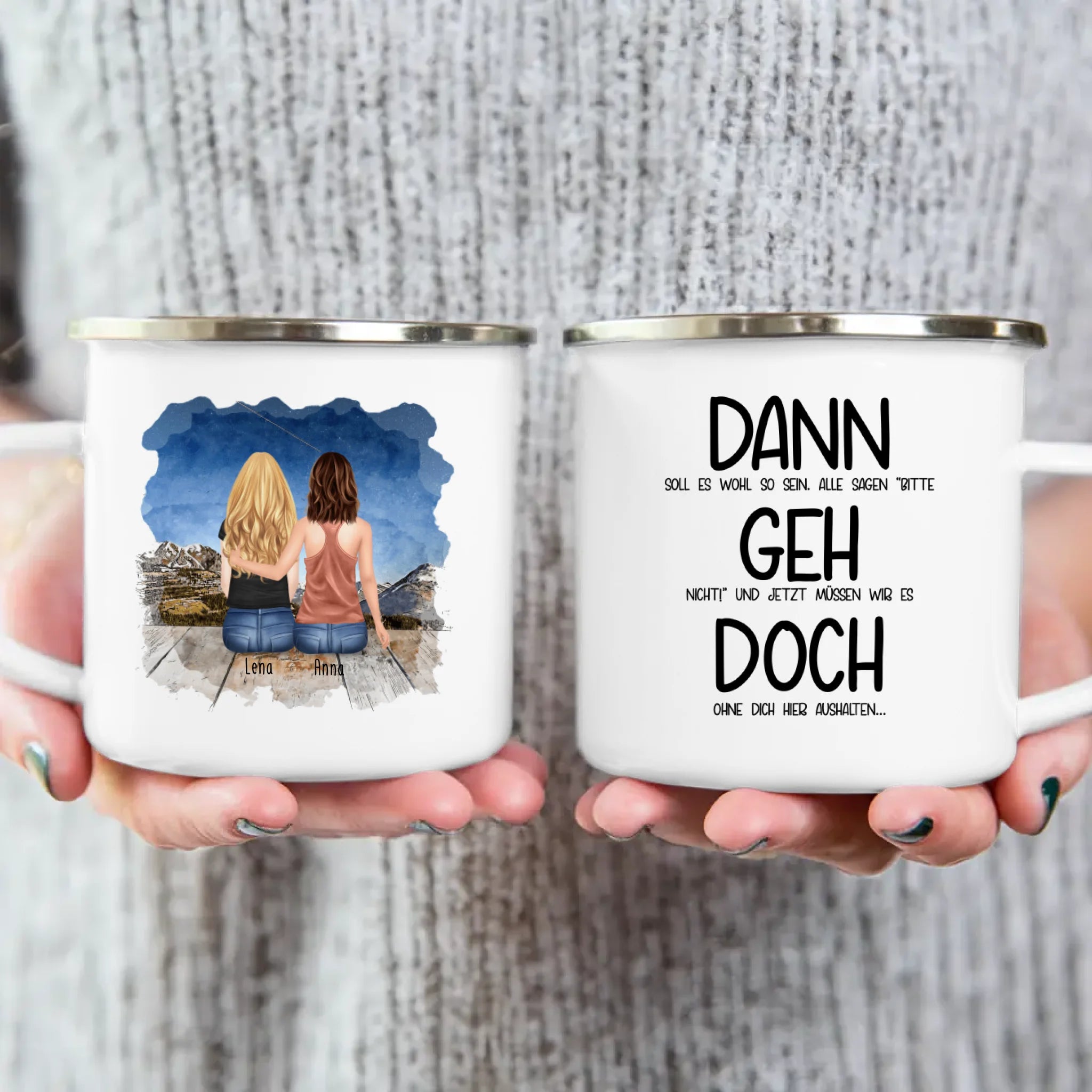 Personalisierte Tasse Kollegen (2 Frauen) - Abschiedsgeschenk