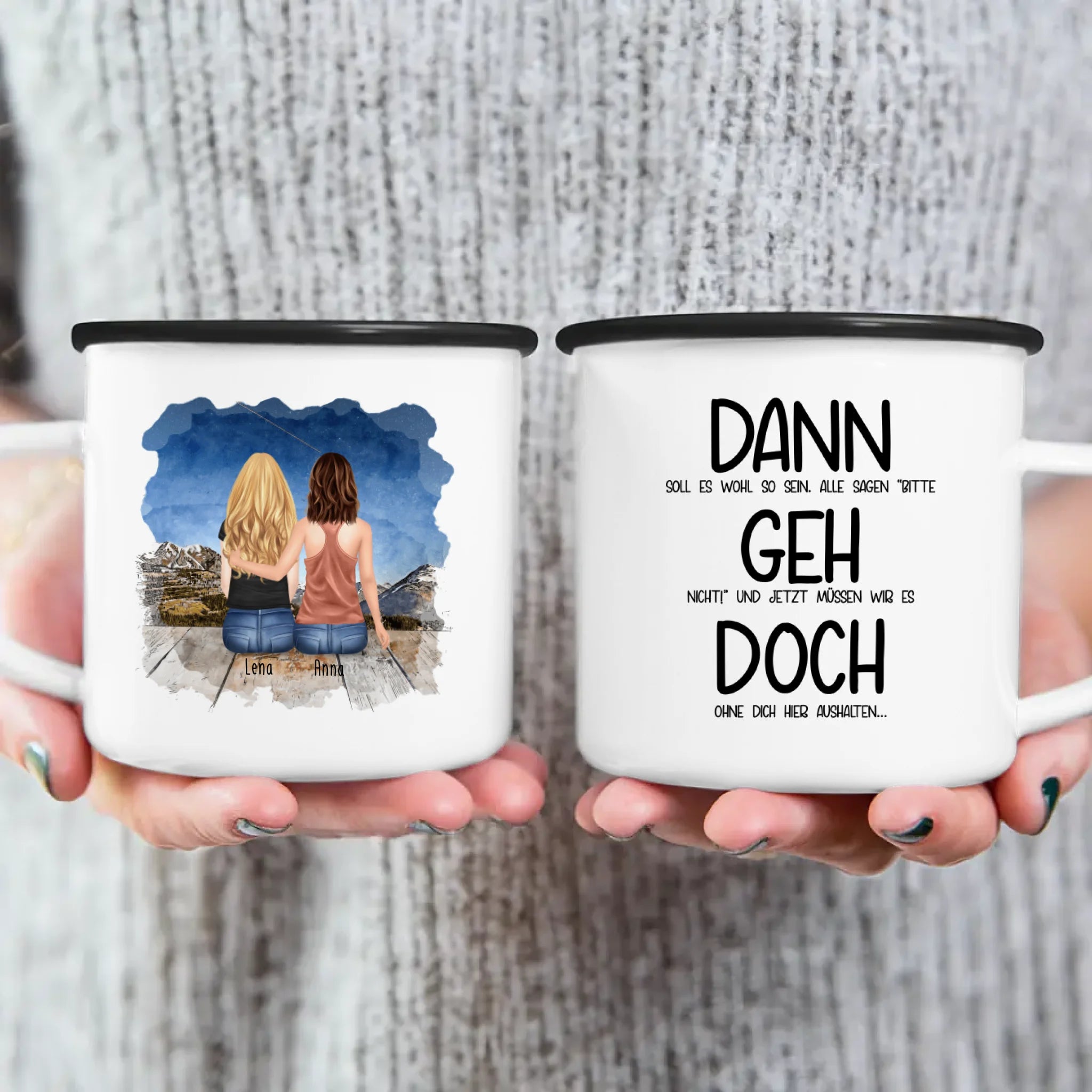 Personalisierte Tasse Kollegen (2 Frauen) - Abschiedsgeschenk