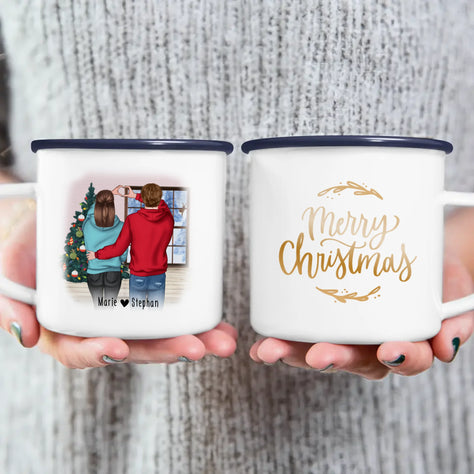 Personalisierte Tasse - Paar/Pärchen (stehend) - Weihnachtstasse