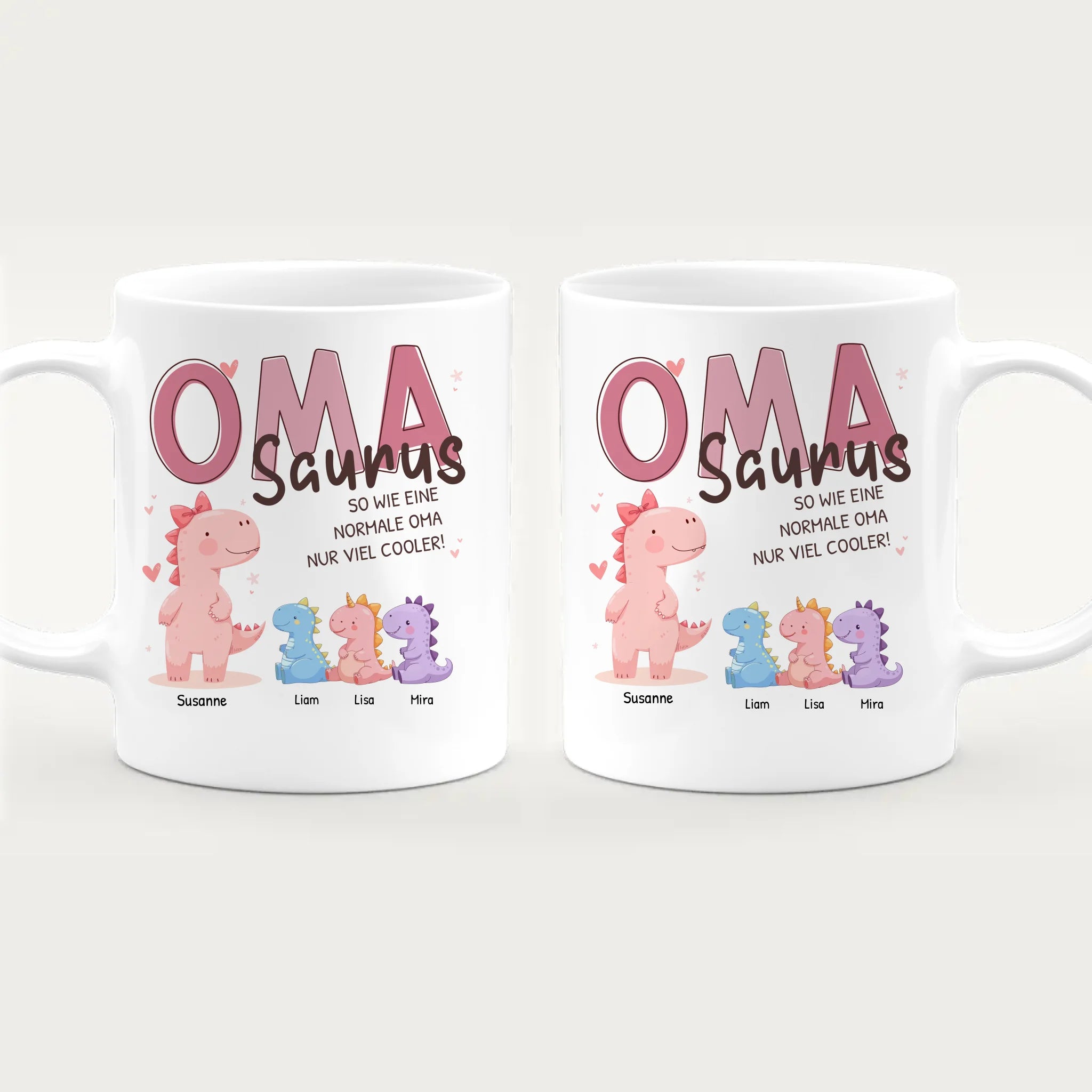 Personalisierte Tasse - Omasaurus mit 1-10 Kindern