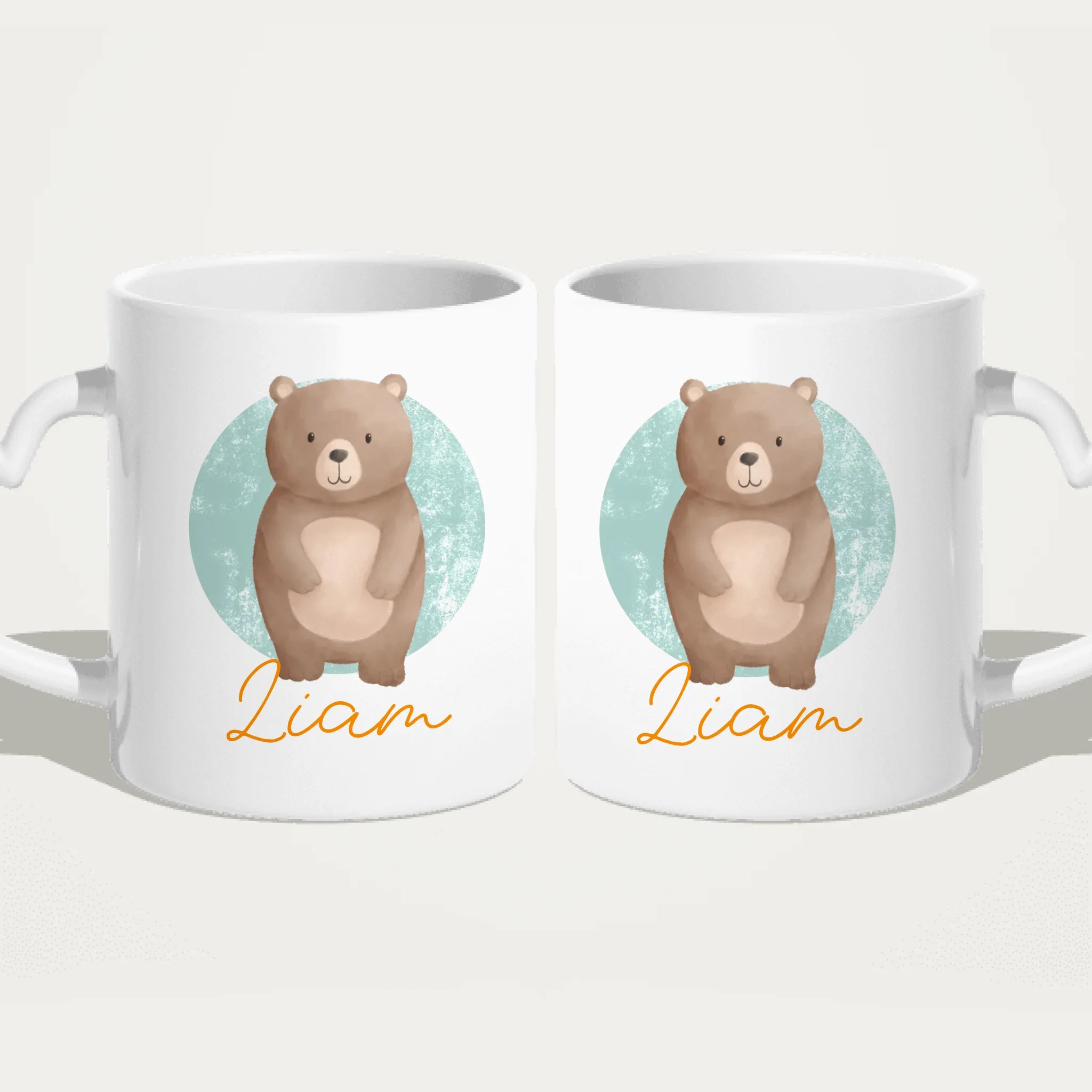 Personalisierte Kindertasse mit Jungletier und Namen