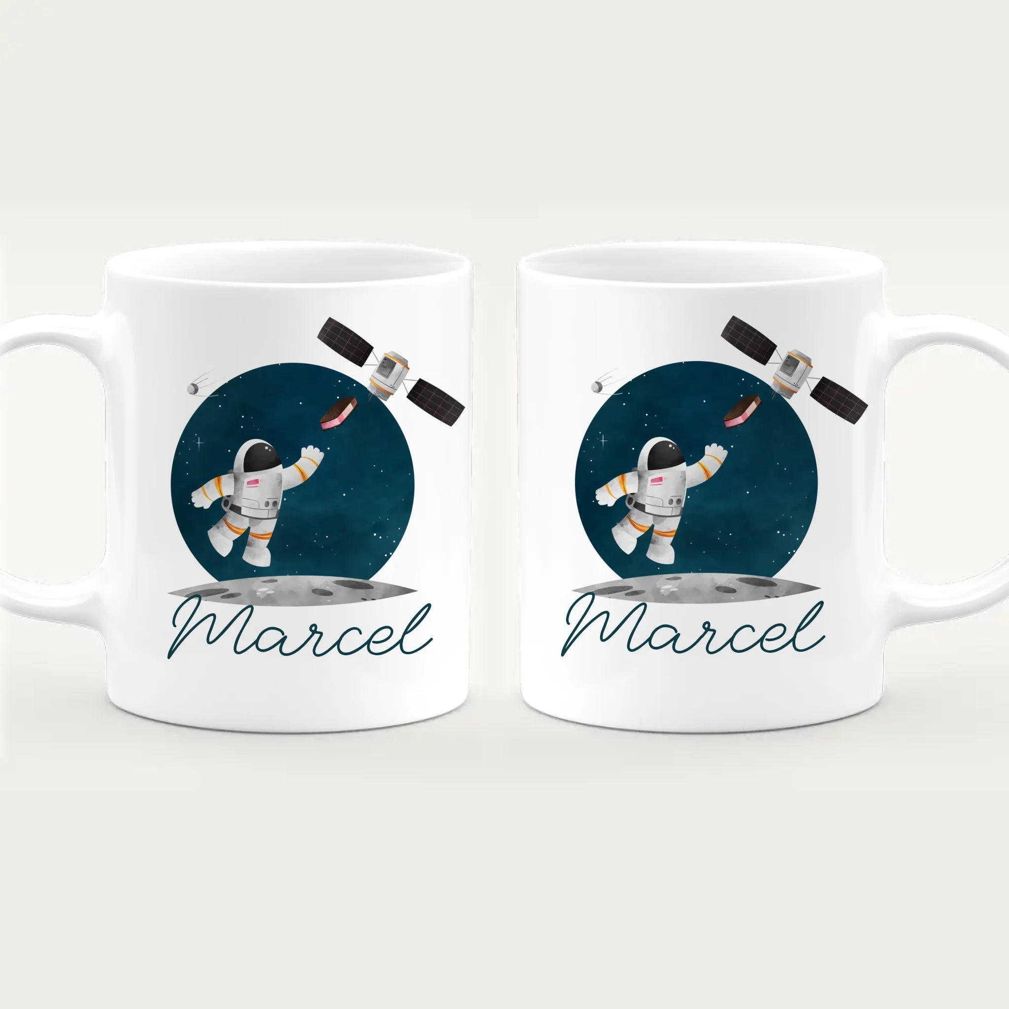 Personalisierte Kindertasse mit Astronaut und Namen