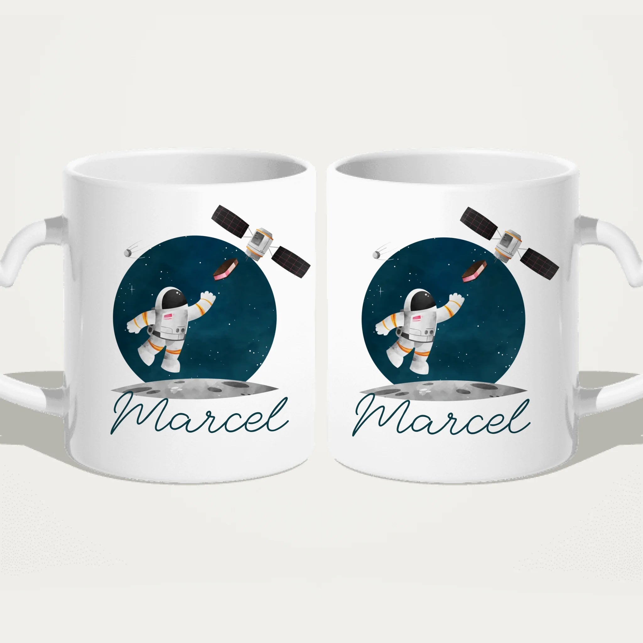 Personalisierte Kindertasse mit Astronaut und Namen
