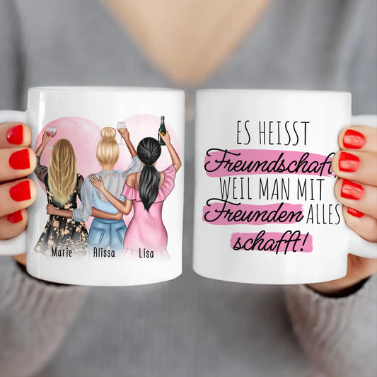 Personalisierte Tasse Beste Freundinnen (3 Freundinnen)