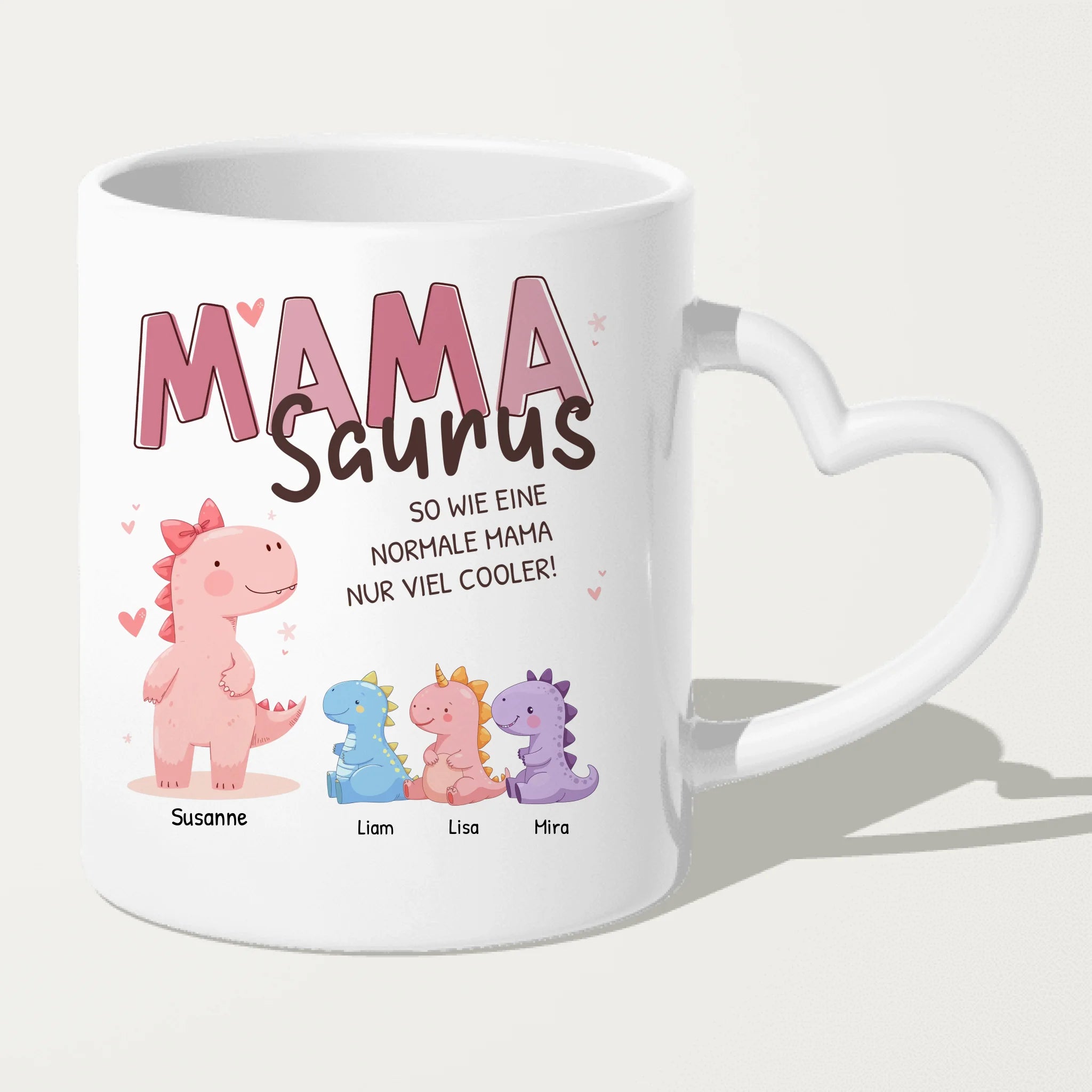 Personalisierte Tasse - Mamasaurus mit 1-10 Kindern