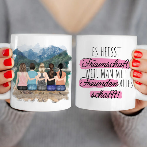 Personalisierte Tasse für Beste Freundinnen (5 Freundinnen)