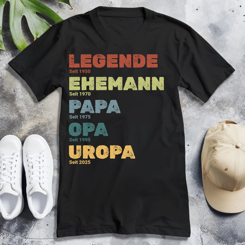 Personalisiertes T-Shirt - Legende, Ehemann, Papa und mehr