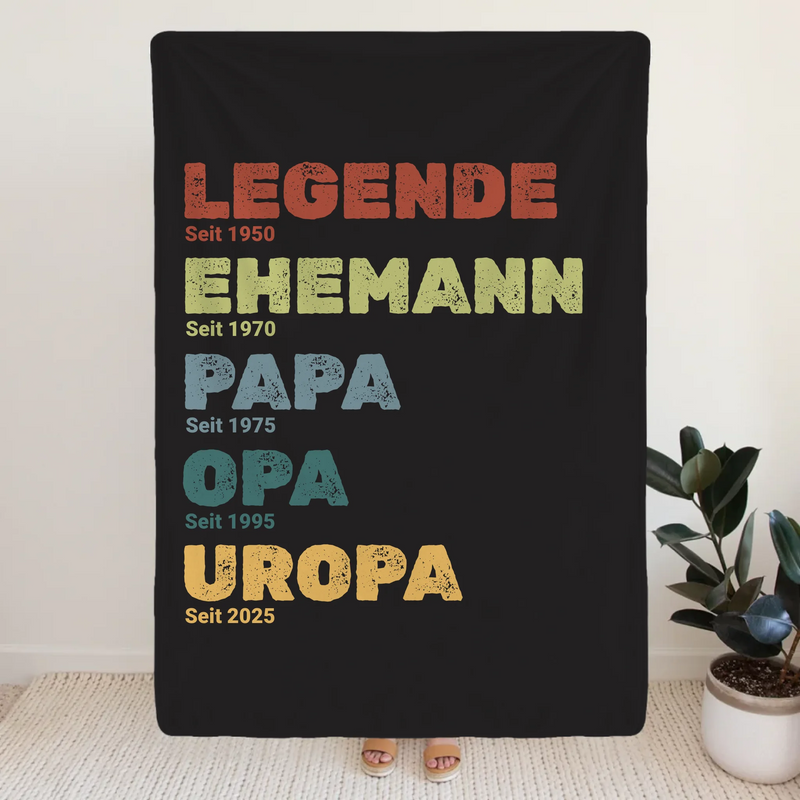Personalisierte Decke - Legende, Ehemann, Papa und mehr