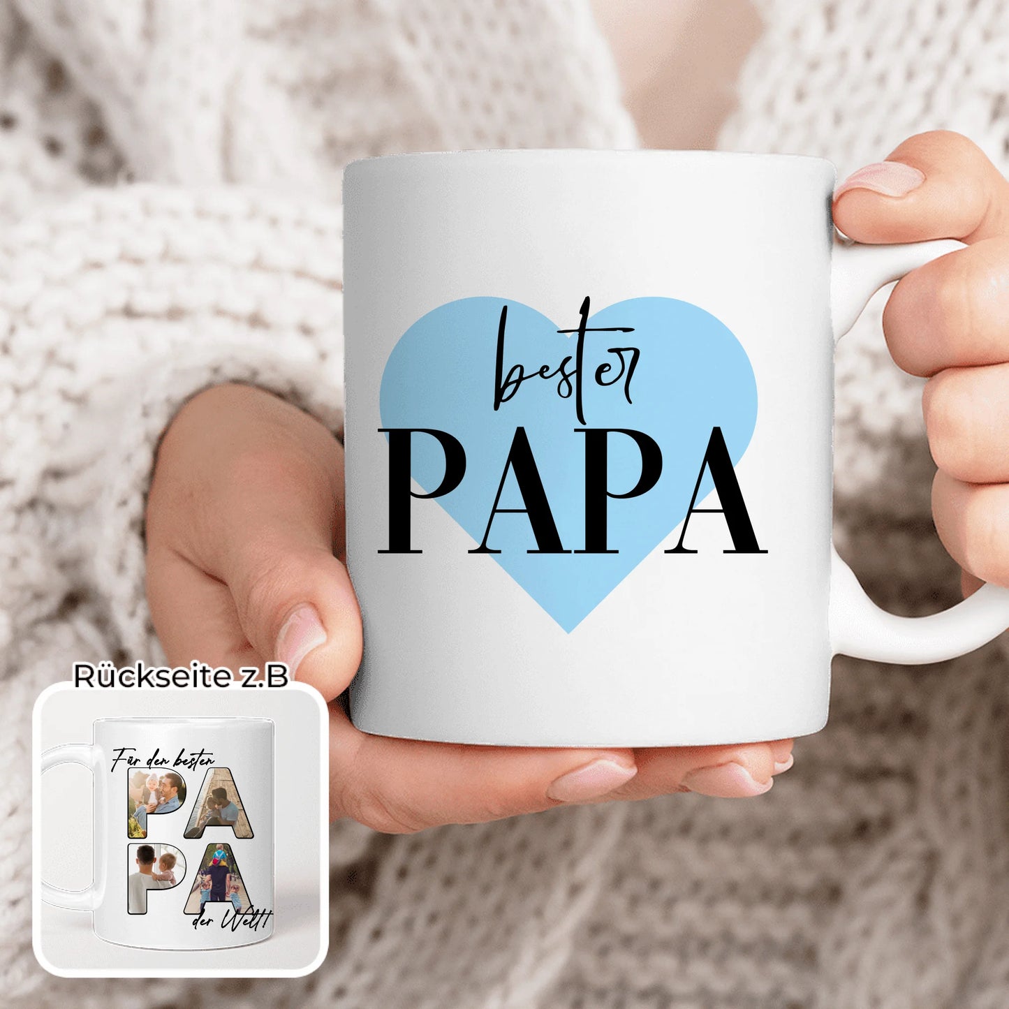 Personalisierte Tasse - Für den besten PAPA der Welt mit 4 Bildern
