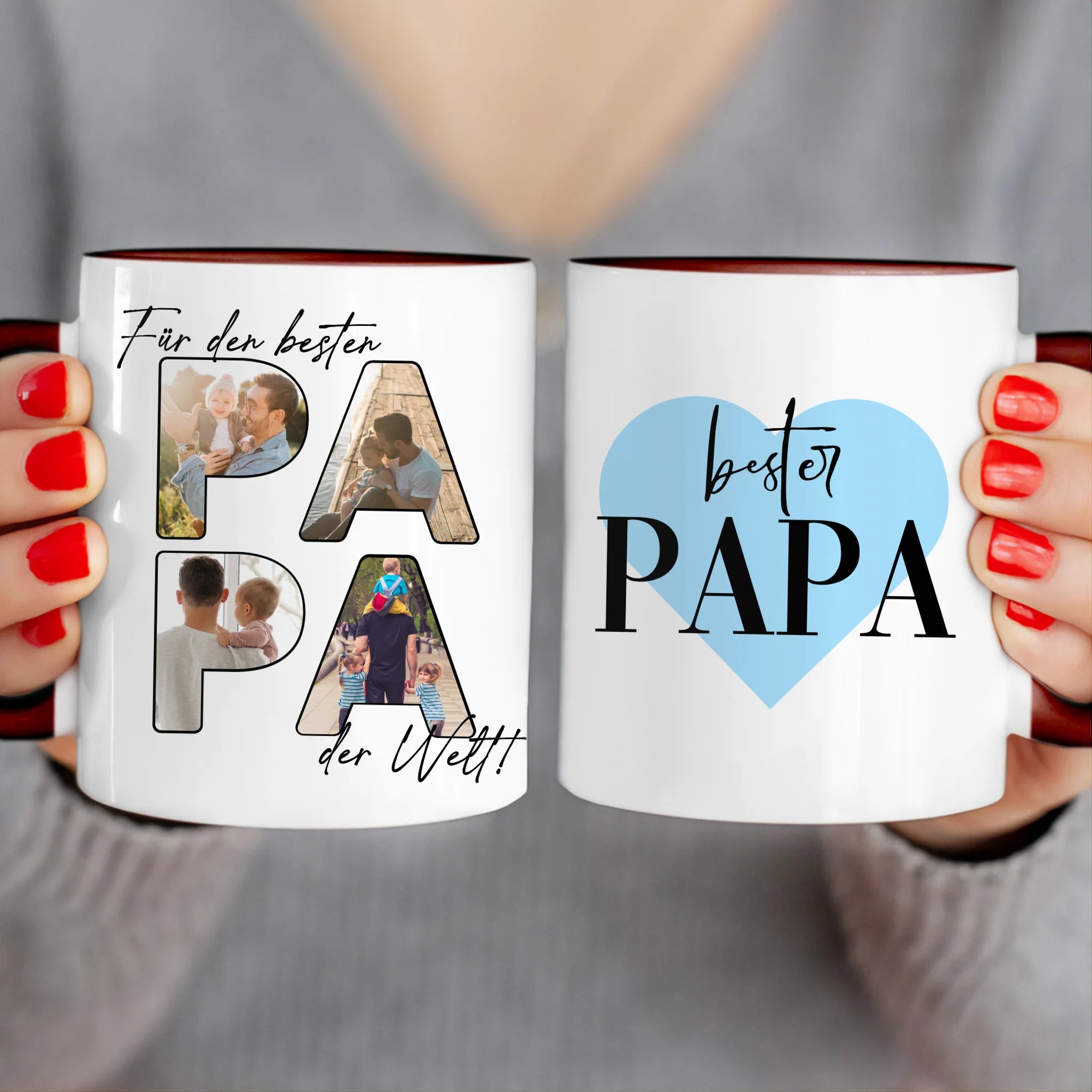 Personalisierte Tasse - Für den besten PAPA der Welt mit 4 Bildern